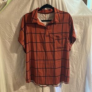 Orange and black striped shirt. Basic